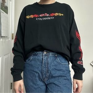 cute vintage colorado biker long sleeve